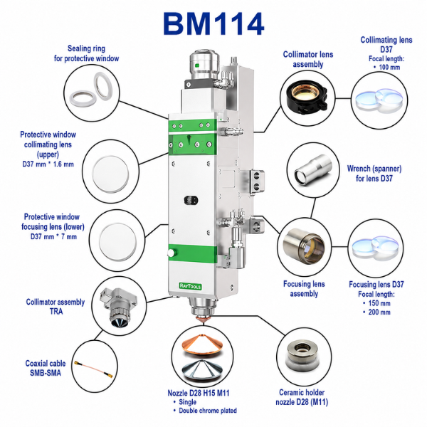 Consumables for laser cutting head BM114 Raytools®